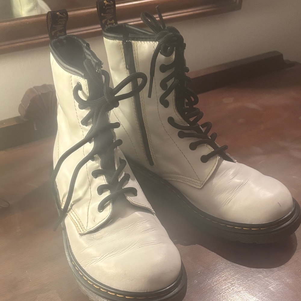Dr. Martens White Combat Boots - Picture 1 of 12